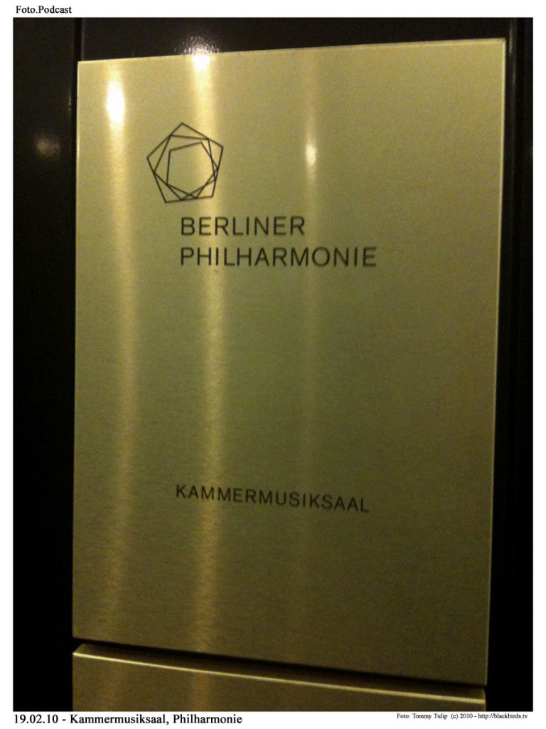 Schild vom Kammermusiksaal - Philharmonie