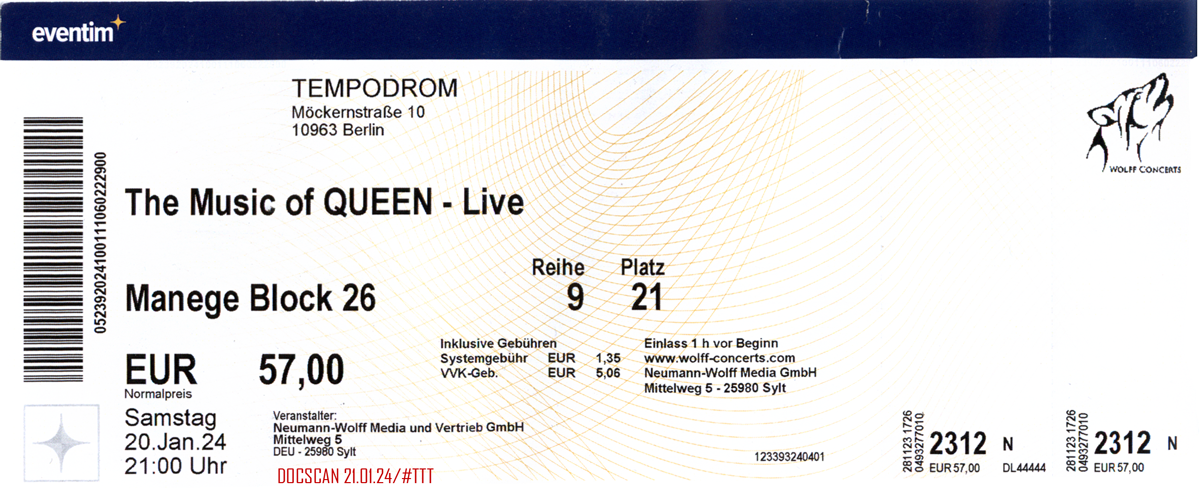 20.01.24 #TheMusicOfQueenLive #Ticket #TTT #Tulipstagram