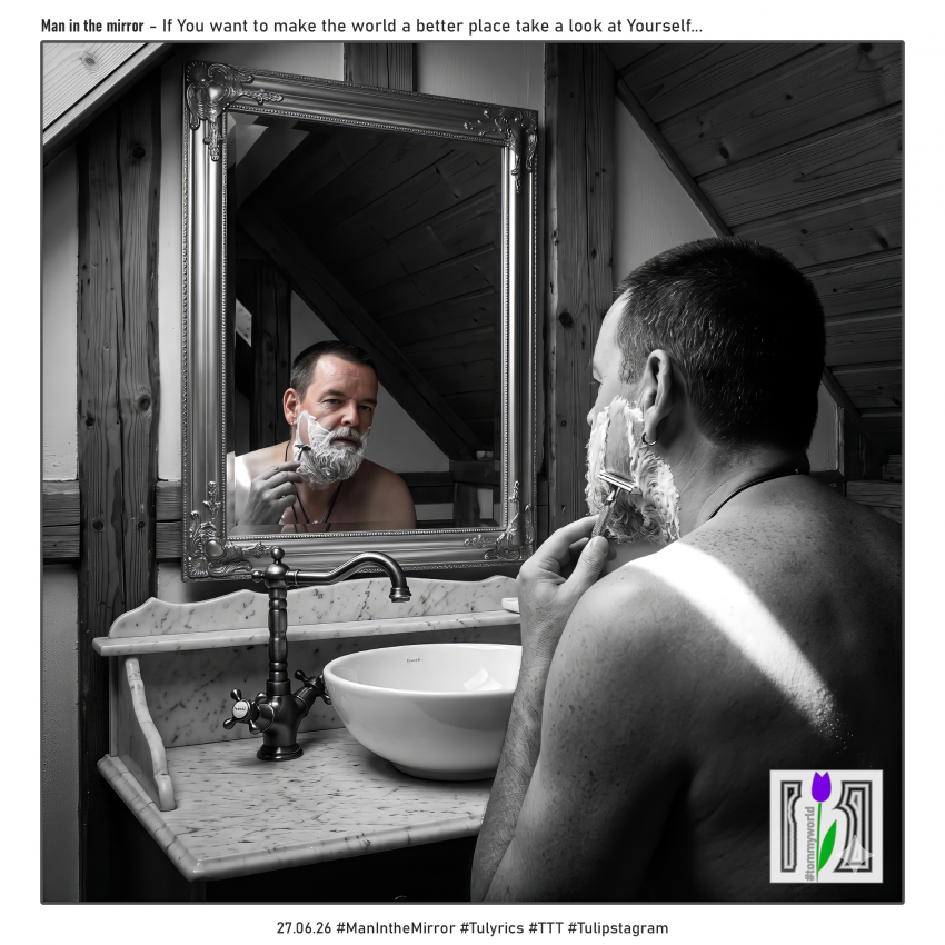 If You want to make the world a better place take a look at Yourself... 27.06.26 #ManIntheMirror #Tulyrics #TTT #Tulipstagram